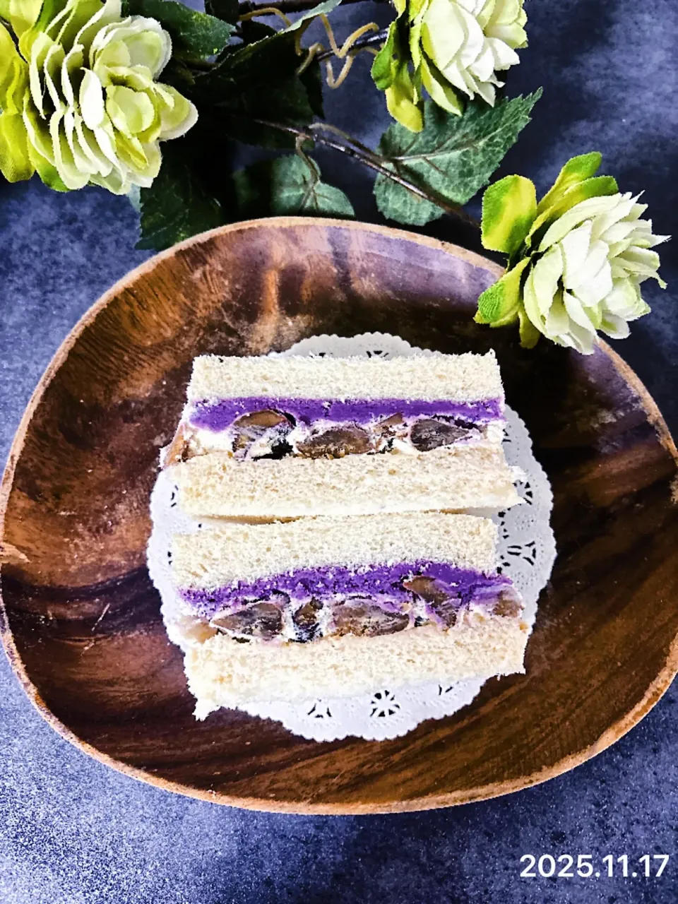 紫芋クリームと栗のサンド|オーロラさん