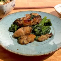 牡蠣と春菊のさっと炒め|Saori.Sさん