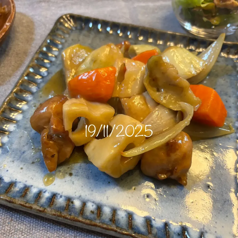 揚げ野菜&鶏のあん|友さん