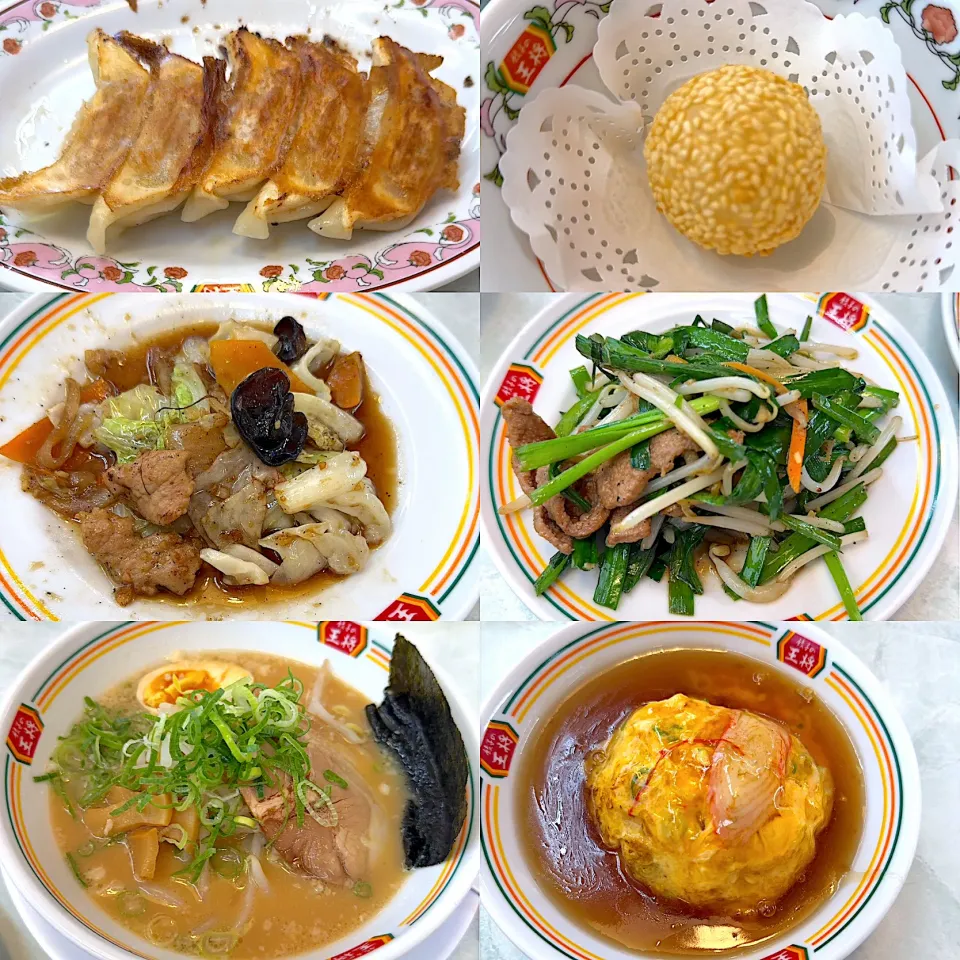 餃子🥟　S天津飯　S野菜炒め　Sニラレバ　S王将らーめん　S胡麻団子|るみおんさん