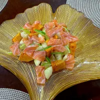 ラフランスと柿とサーモンのカルパッチョ🧡|Seikoさん