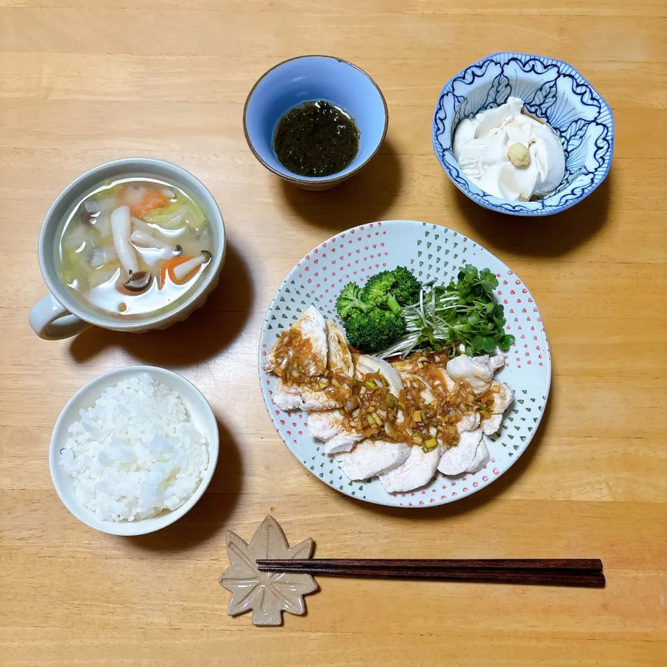 むし鶏の香味ねぎだれ|ちゃみこさん