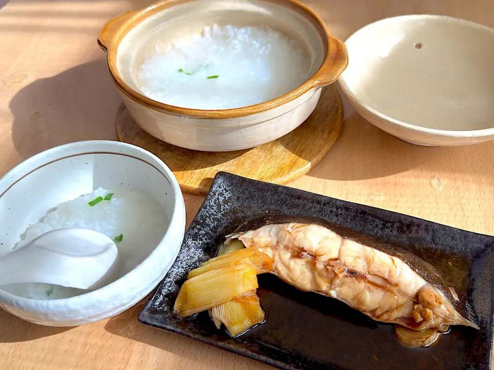 粥&黒カレイの煮付け|G0MAさん