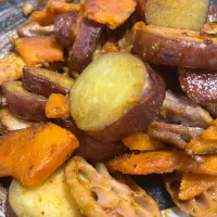 秋野菜と鶏肉のオイスターソース炒め|さんだーさん