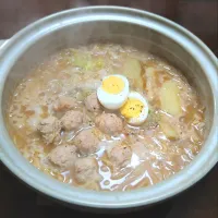 味噌󠄀鍋つゆde鶏団子味噌󠄀ラーメン鍋🤣🍲🐔|ソコツモノさん