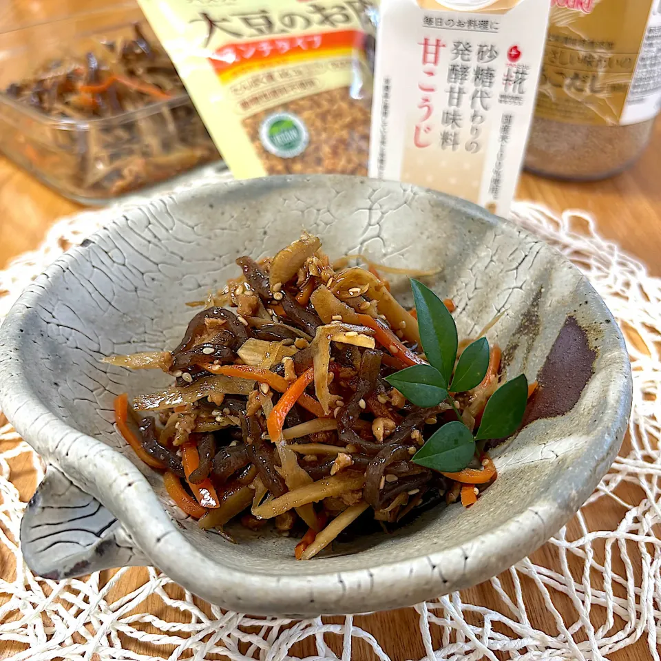 大豆のお肉乾燥ミンチタイプでいつものきんぴら牛蒡|sakurakoさん