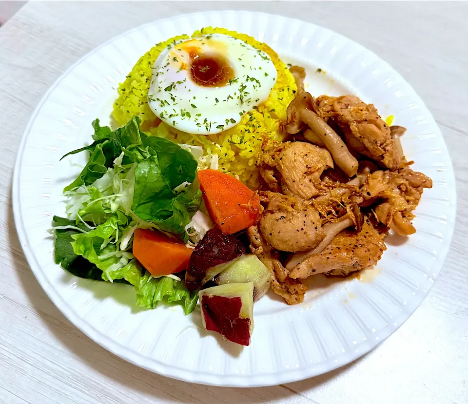 鶏肉の山椒炒めと蒸し根菜|tap.rinさん