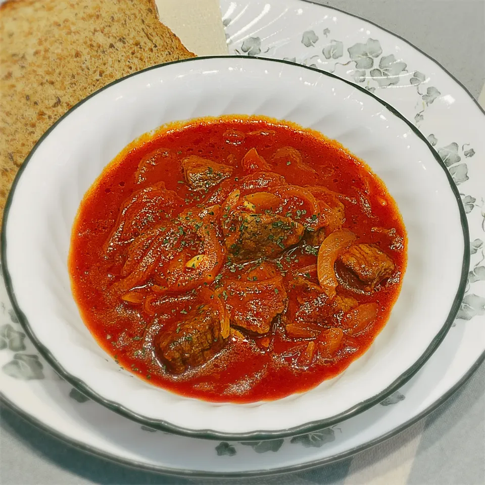 牛もも角切りのトマト煮|アスママさん