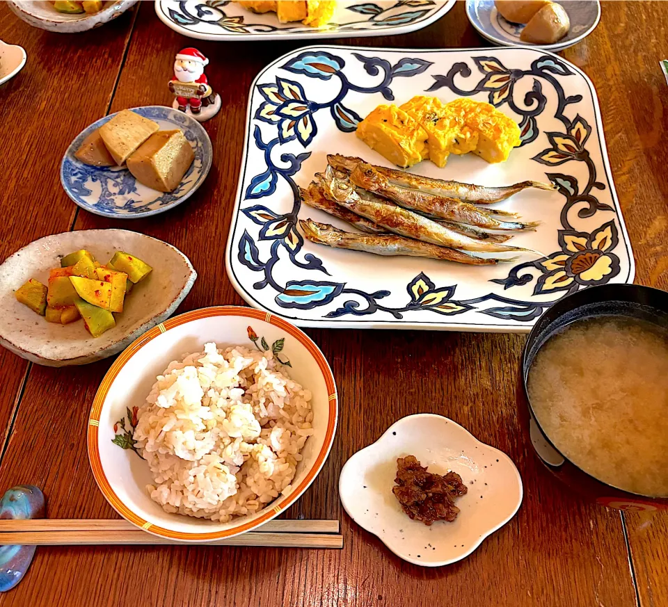 晩ごはん♯ししゃも♯だし巻き卵♯自家製カクテキ|小松菜さん