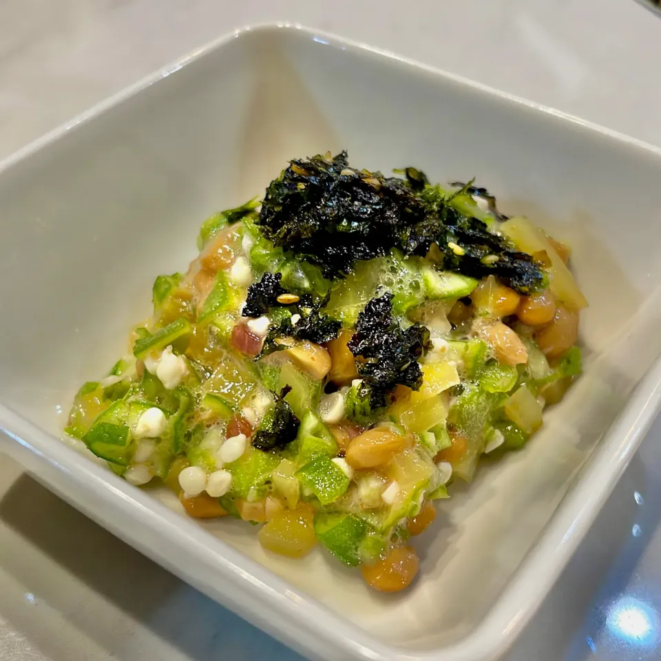 梅おくら納豆たくあんのたたき|ぎんさん