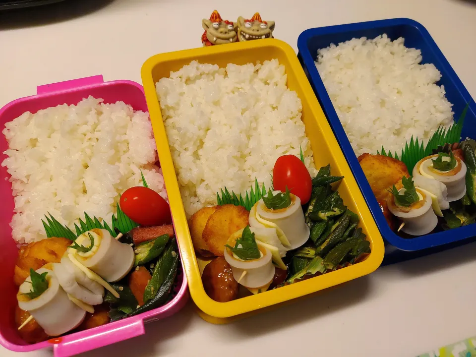 私、夫、息子弁当|みどりさん