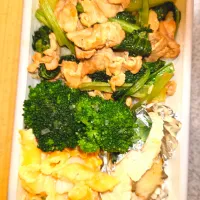 豚小松菜炒め、ブロッコリー、茹で鶏むね、イカ明太クリームペンネ弁当11/21|まりっぺ2025さん