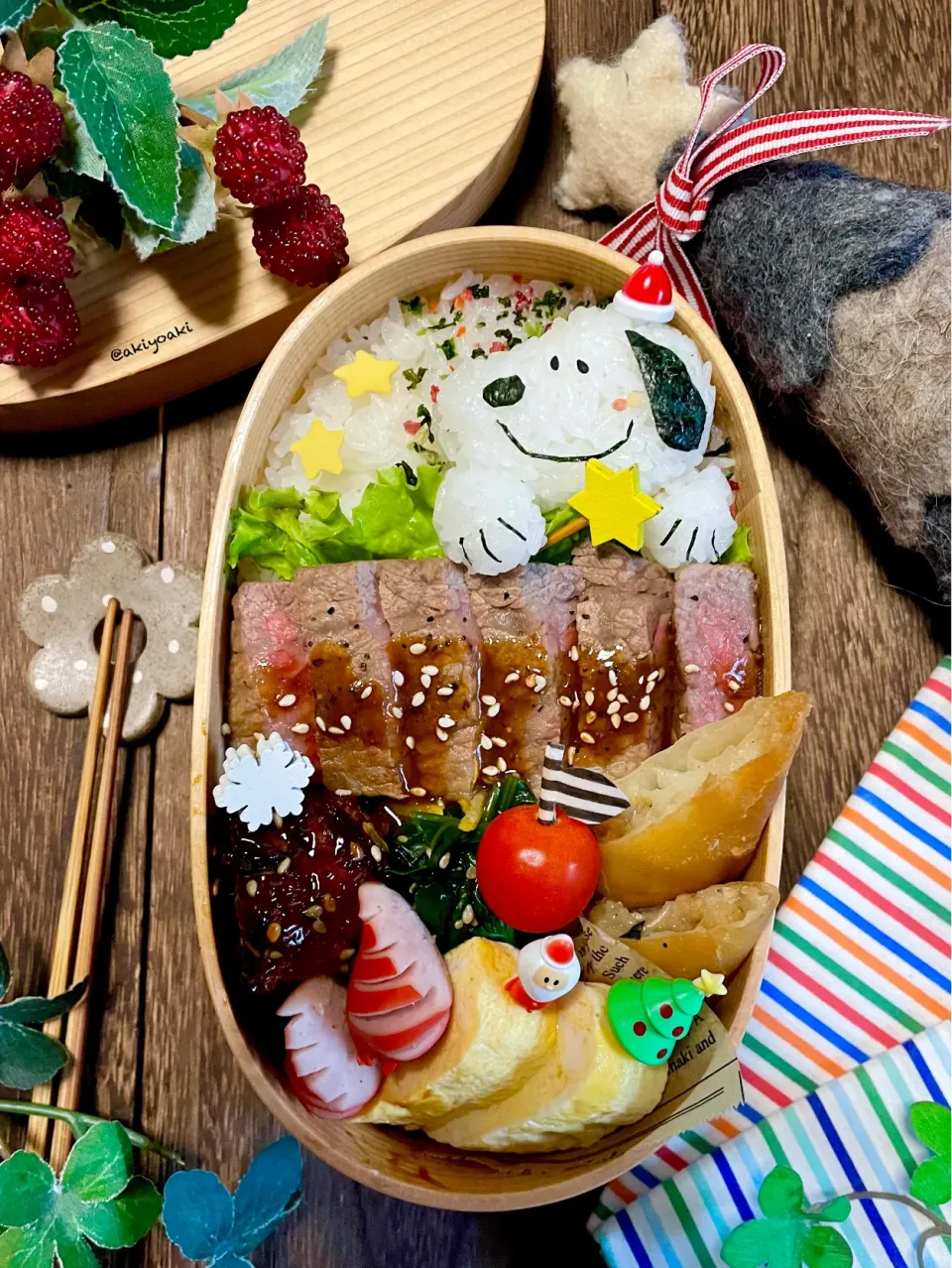 ステーキ弁当|Akiyoෆ¨̮⑅さん