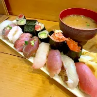 ランチにぎり1.5@力鮨(月島)|塩豚骨さん