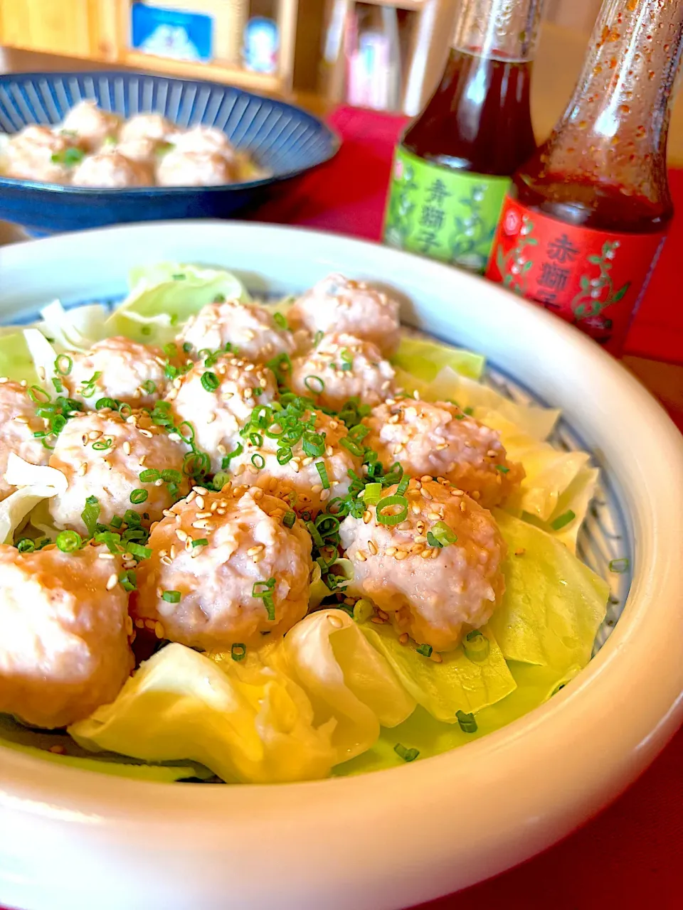鶏団子とキャベツのレンジ蒸し|おかちさん
