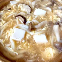 あったか〜い餡かけ豆腐ときのこの卵とじうどん|Sakuraさん