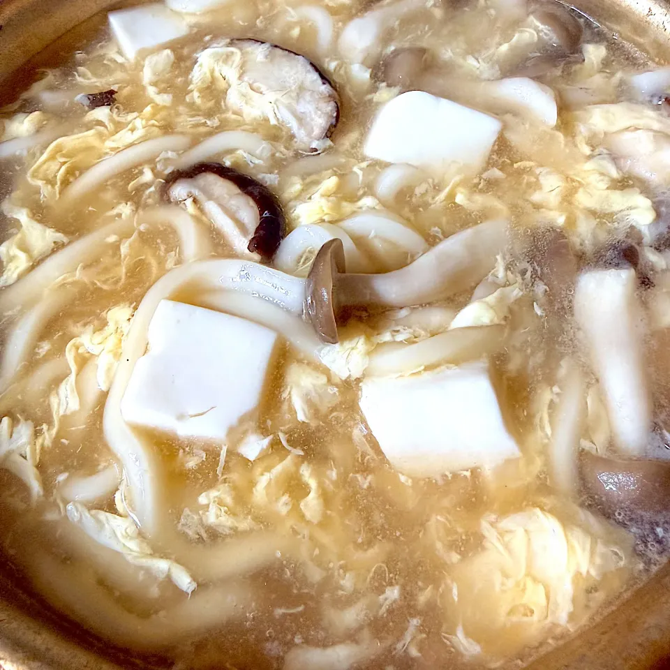 あったか〜い餡かけ豆腐ときのこの卵とじうどん|Sakuraさん