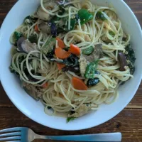 わかめとスクランブル野菜のパスタ。|おいはる　2023.09〜現在3年目さん