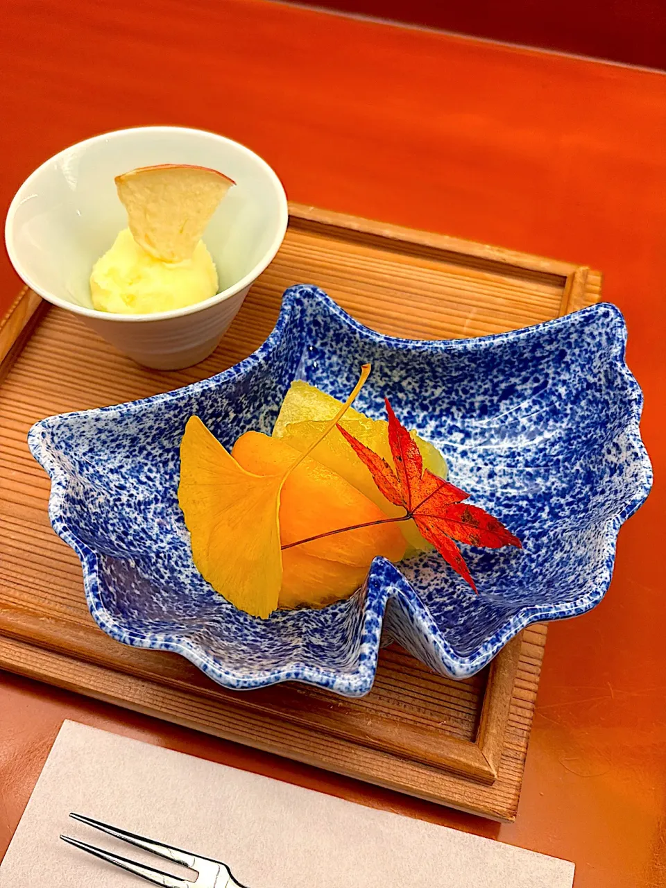 結婚記念日ディナー🍽️水菓子　りんごのシャーベット🍎|MIEKO 沼澤三永子さん