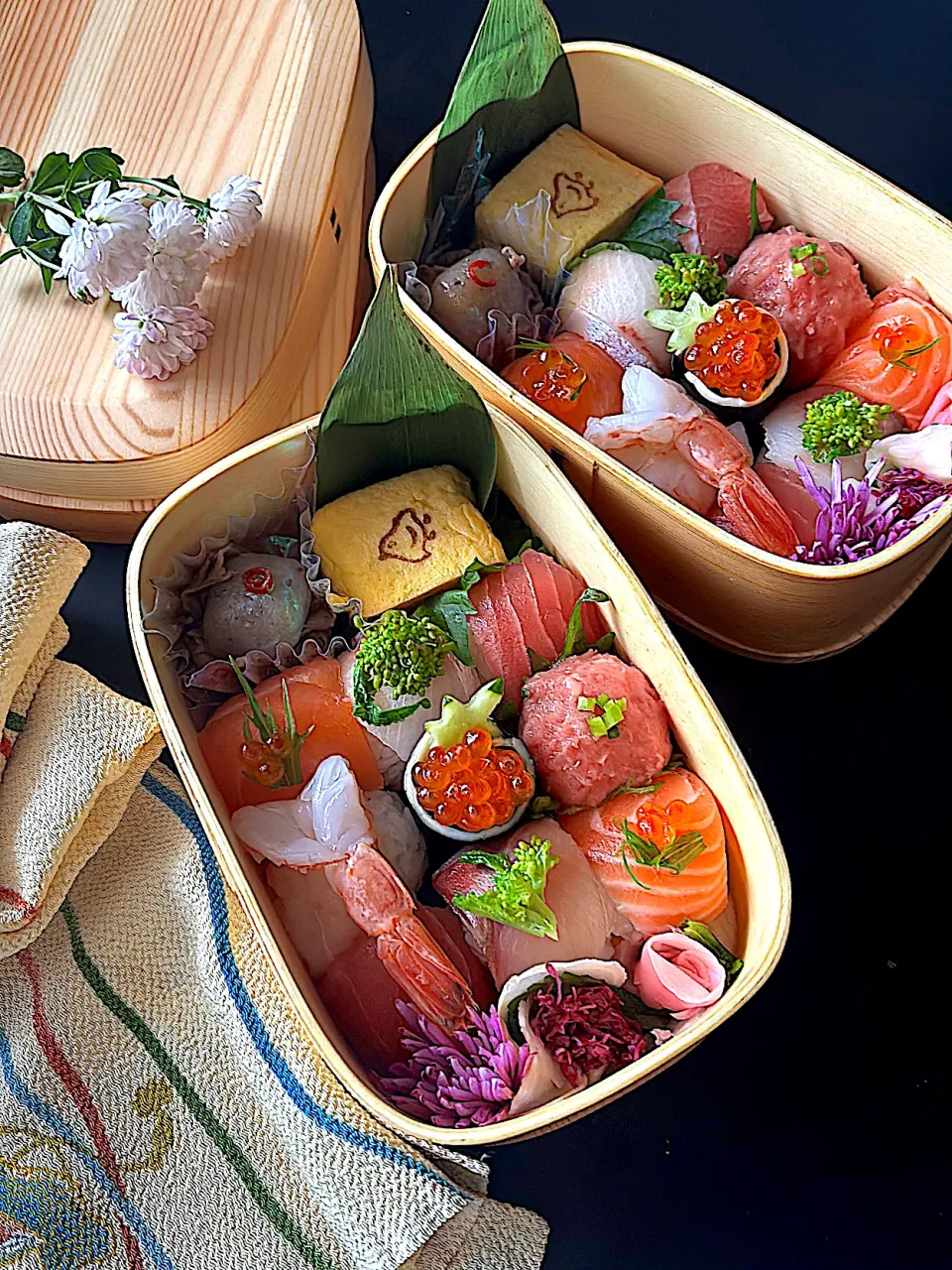 ふたりのお弁当 ~キューブ手毬寿司|とんちんさん