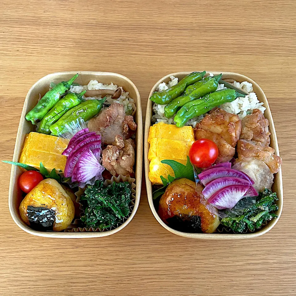 山菜おこわと唐揚げのお弁当|sachi ＊さん