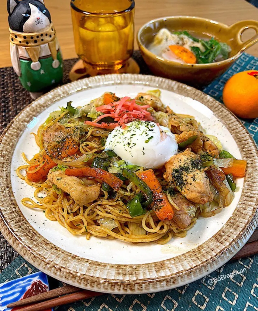 温玉焼きそば！|ラゴさん。さん