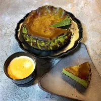 抹茶バスクチーズケーキとエスプレッソ|ゆきゆきゆっきぃさん