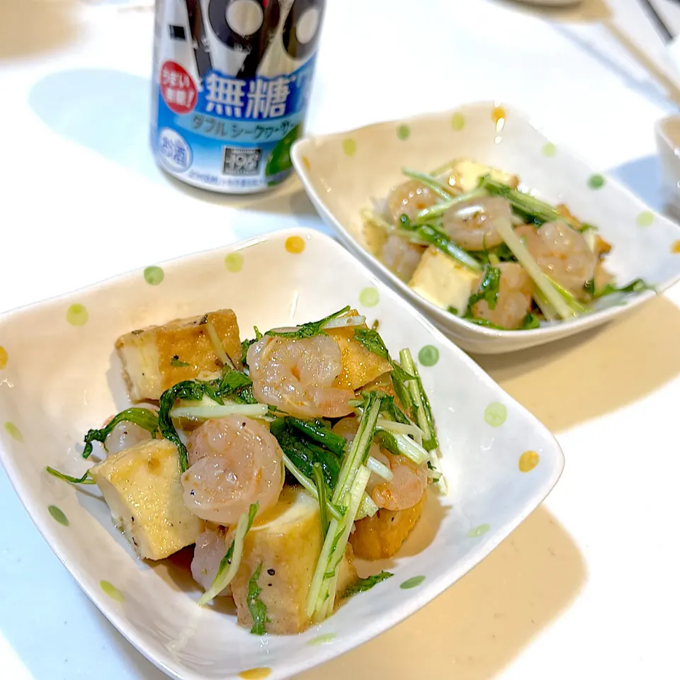 厚揚げと小海老と水菜の中華和え|⭐︎まーしー⭐︎さん