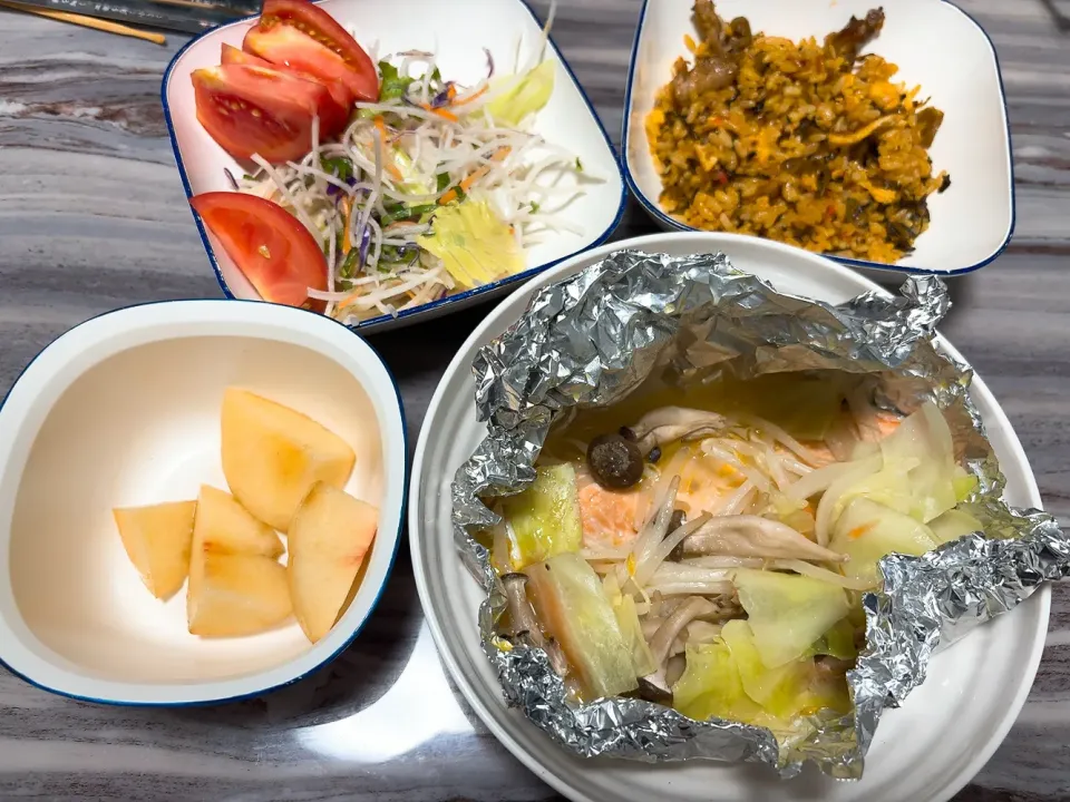 鮭の蒸し煮|ひとみさんさん