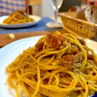 茶色いカルボナーラ|かおポンさん