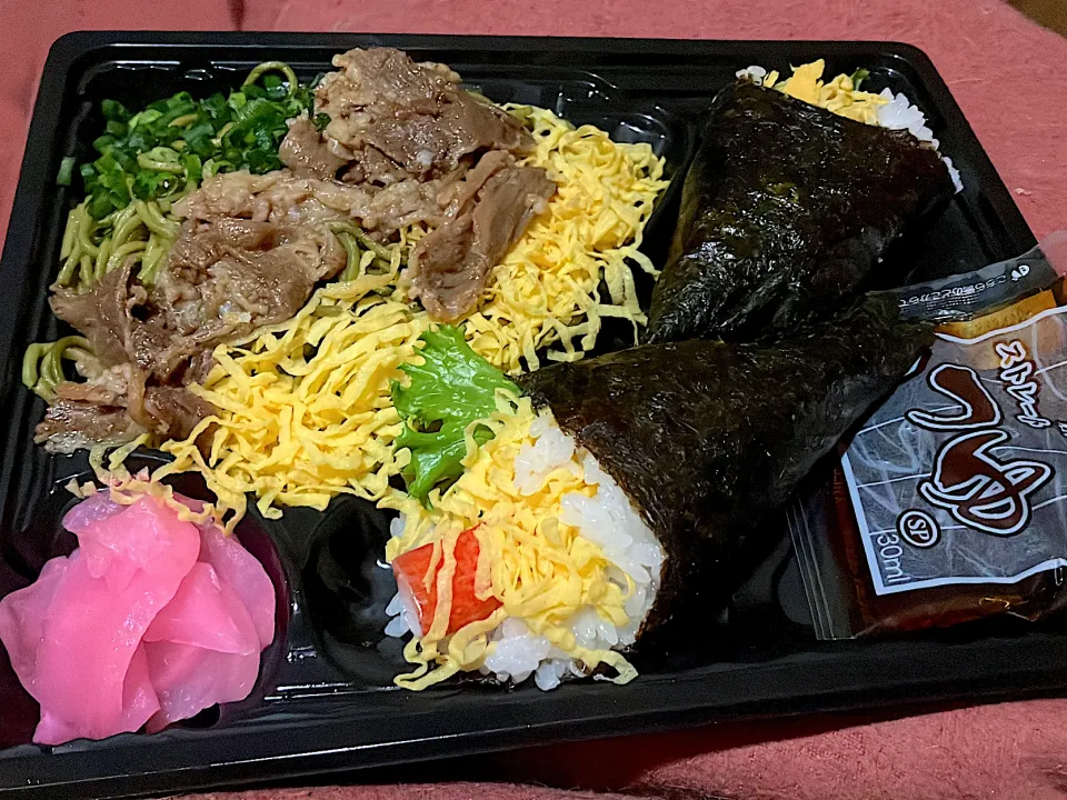 昨日は所用で夕方迄秋吉台に外出 手作り弁当が美味しいお店で瓦そば風蕎麦とサラダ手巻き寿司の弁当で独り晩酌＆晩御飯|🐈⸒⸒⸒⸒つるのダンス🐈🐾さん