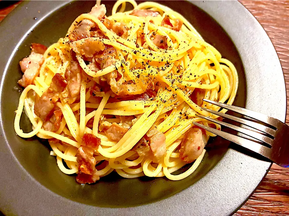 自家製パンチェッタでぺぺ|あつしさん