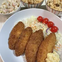 白身フライ、和風磯ポテトサラダ|mさん