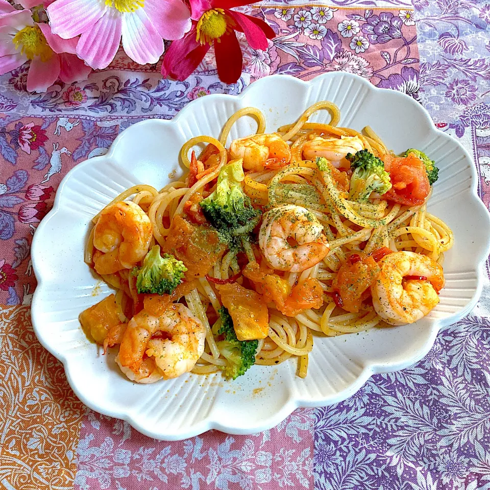 海老🦐のトマトパスタ🍅|ringonamaさん