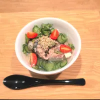 冷や汁の素を使って手軽に朝ごはん|あっきさん