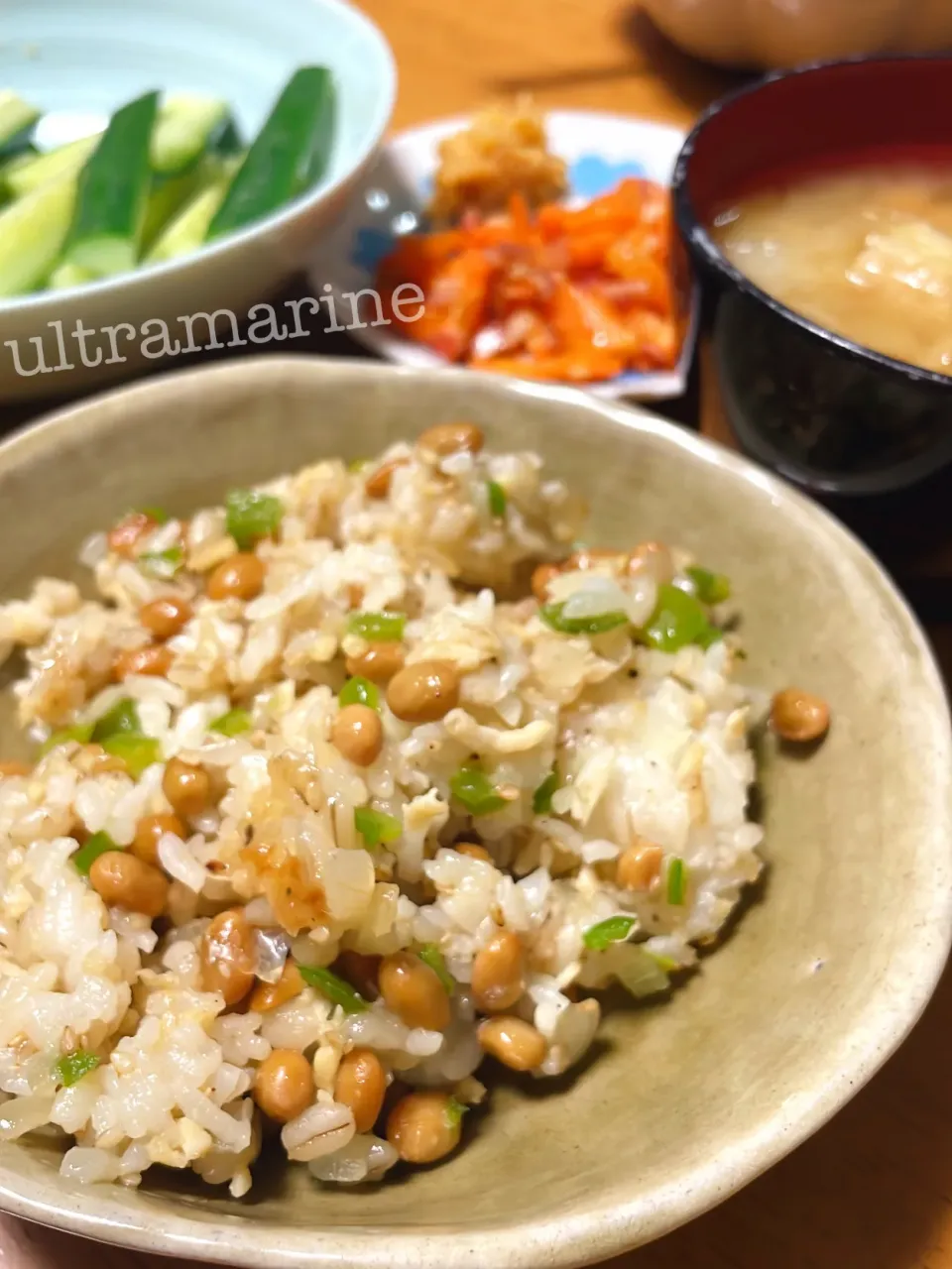 ＊あっさりやさしい納豆炒飯♪＊|ultramarineさん