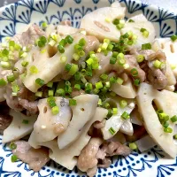 豚こまとレンコンのうま塩炒め|Yanさん