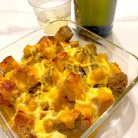 今日のおつまみは、冷凍ハンバーグを使ってパングラタン|マツさん