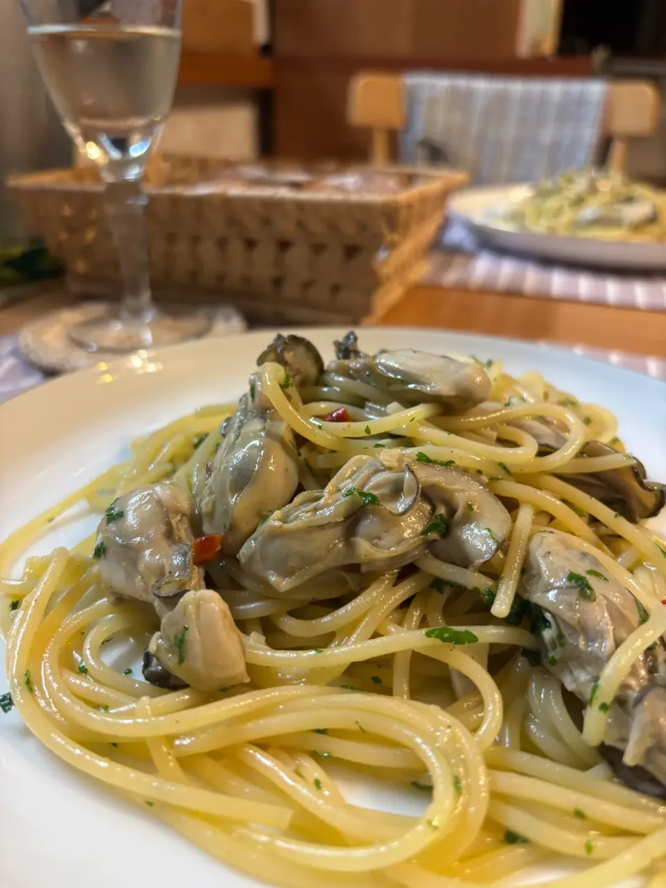 今期初 牡蠣のアーリオオーリオ|かおポンさん