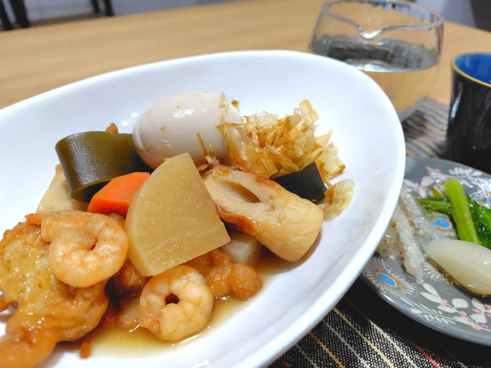 おでんで晩酌|おかめんさん