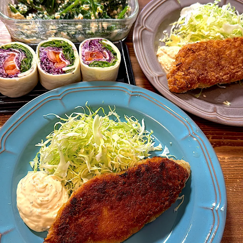 ほっけフライ ハイローラー ほうれん草の白和え|gohan♡さん