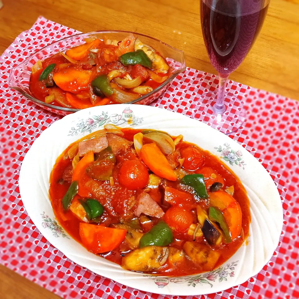 野菜のトマトソース煮込み🍅🍲|まゆめろさん