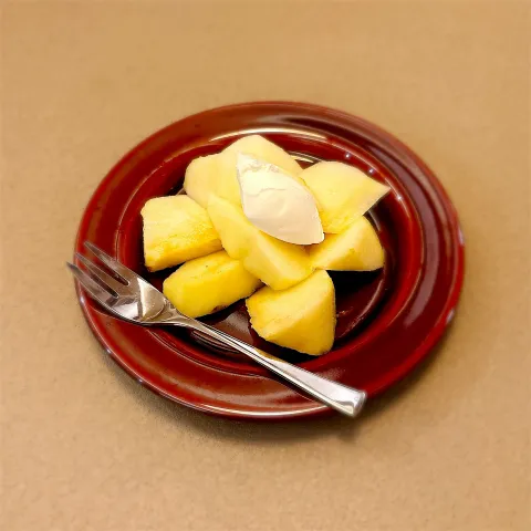 「ハッピーカウクリームチーズ　プレーン・ハーブ」を使ってみたSnapdishの料理・レシピ写真:ラフランスとクリームチーズ