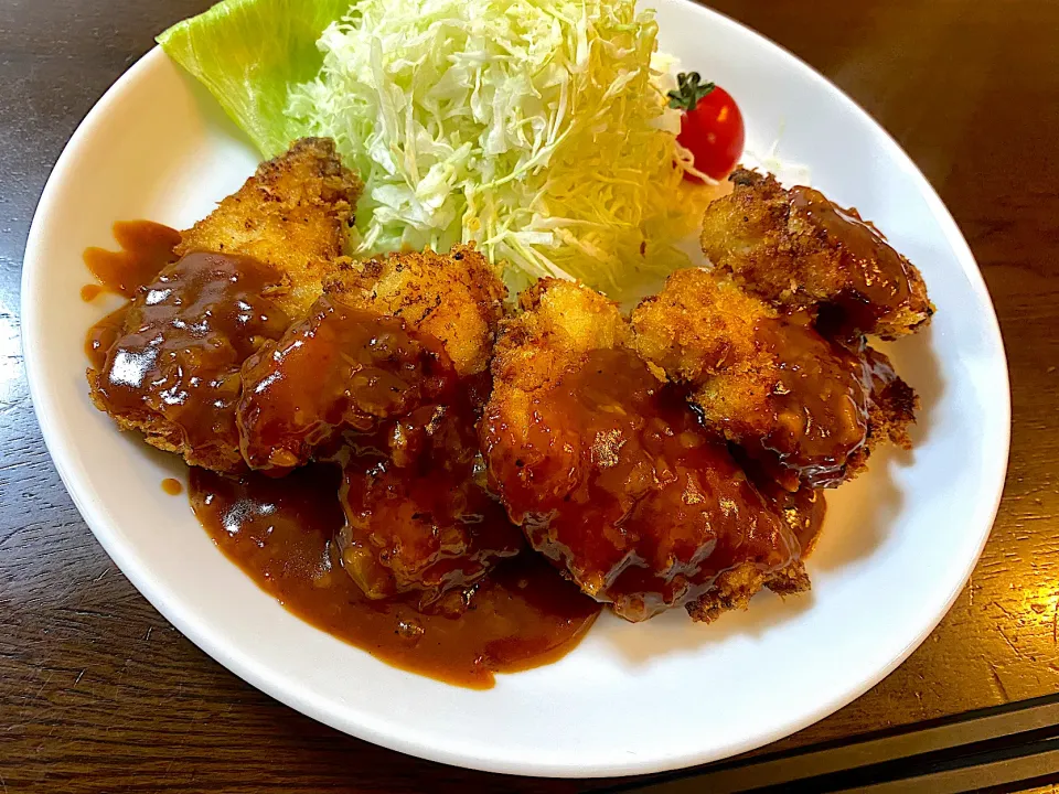 デミグラスdeチキンカツ|単身赴任のっちさん