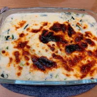 牡蠣とほうれん草のグラタン。|よっしーさん