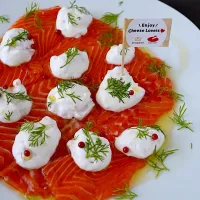 サーモンのカルパッチョ ケスレクリームソース|Junさん