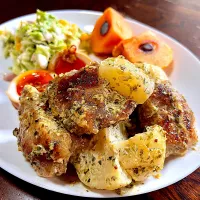 鶏肉とじゃがいものガーリック海苔マヨ|凛さん