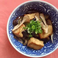 ヤマサ醤油公式アカウントさんの料理 秋なすとまいたけ、厚揚げのまる生ぽん酢がけ|izoomさん