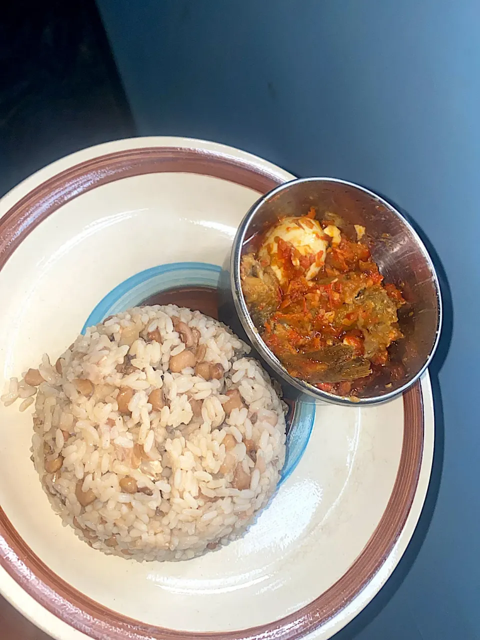 Ayo_Hub's dish fish sauce and rice&bean😌|Ayo_Hubさん