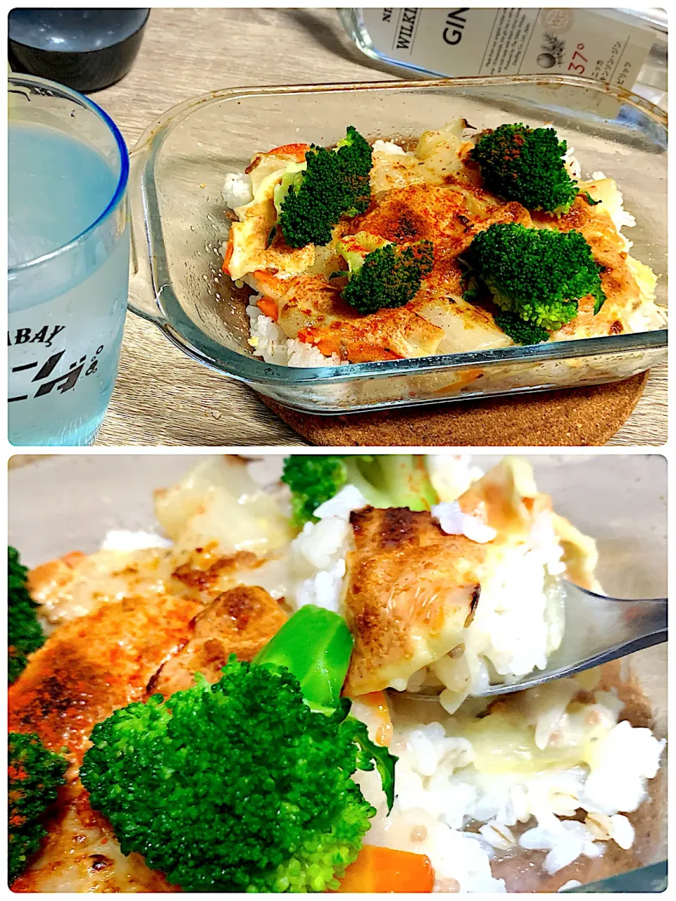 簡単❗️クリームシチューかけの手抜きドリア|いーのさん